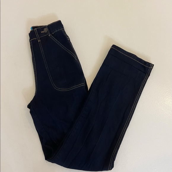 Hell Bunny Weston Denim trouser pants - Picture 3 of 11